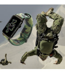 Pulsera de Nailon para Apple Watch 42mm/44mm iWatch 6/5/4/3/2/1/SE Camuflaje del Ejercito