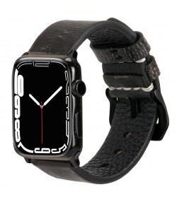Correa de Cuero Genuino para Apple Watch Diseño Único Hecha a Mano iWatch Series 7 / 6 / 5 / 4 / 3 / 2 / 1 / SE - GreySpace