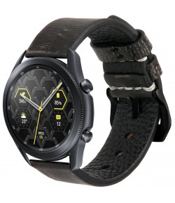 Correa de Cuero Genuino para Samsung Galaxy Watch 3 45mm / Gear S3 Frontier / Classic ,Diseño Único Hecha a Mano, 22mm - Grey