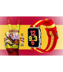 Pulsera de Nailon para Apple Watch con los colores de la bandera de España iWatch Series 6 / 5 / 4 / 3 / 2 / 1 / SE - Rojigualda