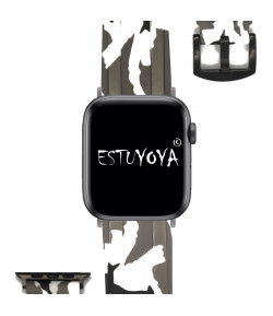 Pulsera de Silicona para Apple Watch Colores Camuflaje del Ejercito iWatch Series 7 / 6 / 5 / 4 / 3 / 2 / 1 / SE - Blanco