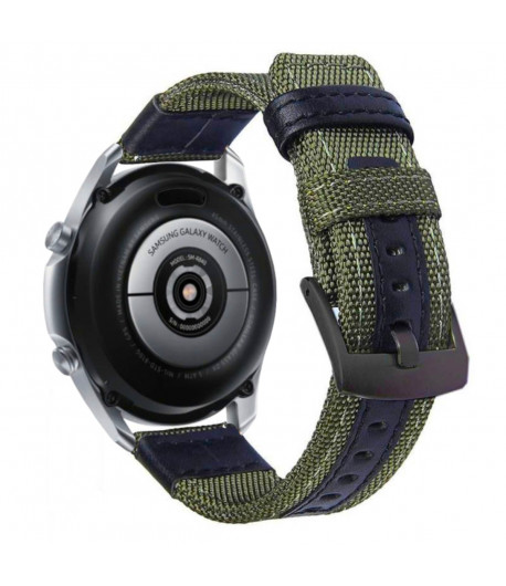 Correa de Nailon Balístico para Samsung Galaxy Watch 3 45mm/Huawei Watch GT 2/Xiaomi Amazfit Stratos 3, Pulsera Táctica - Verde