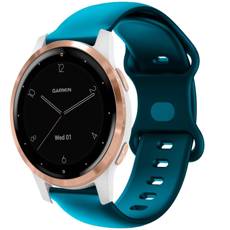 Estuyoya Correa silicona Doble Cierre Garmin Vivoactive 4S Azul Eléctrico